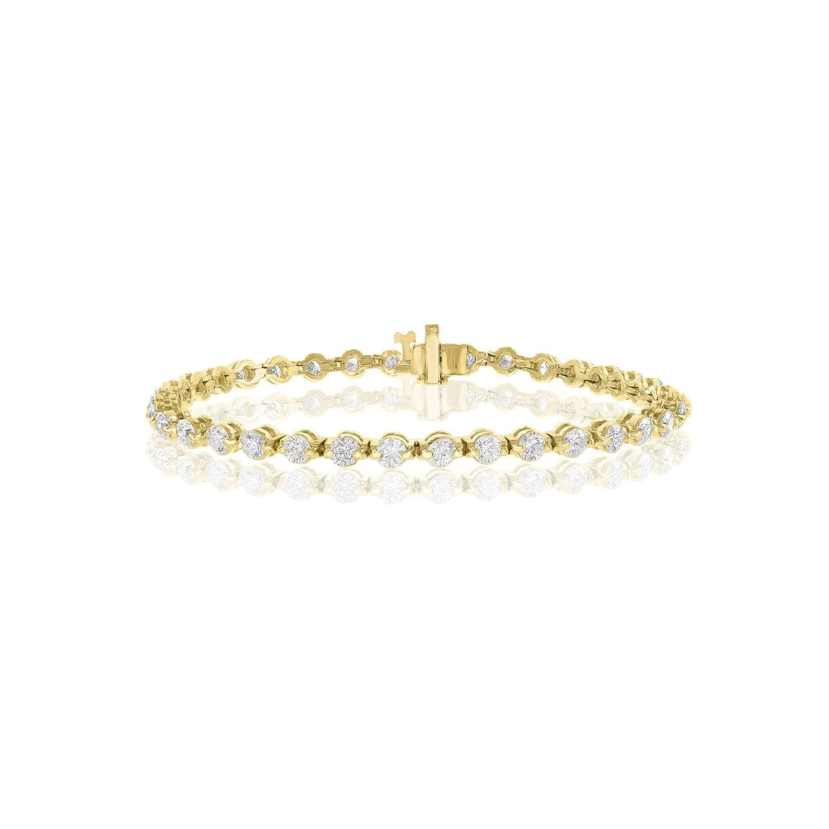 Manfredi Jewels Jewelry - Round Cut 5.01ct 14K Yellow Gold Diamond Bracelet | Manfredi Jewels