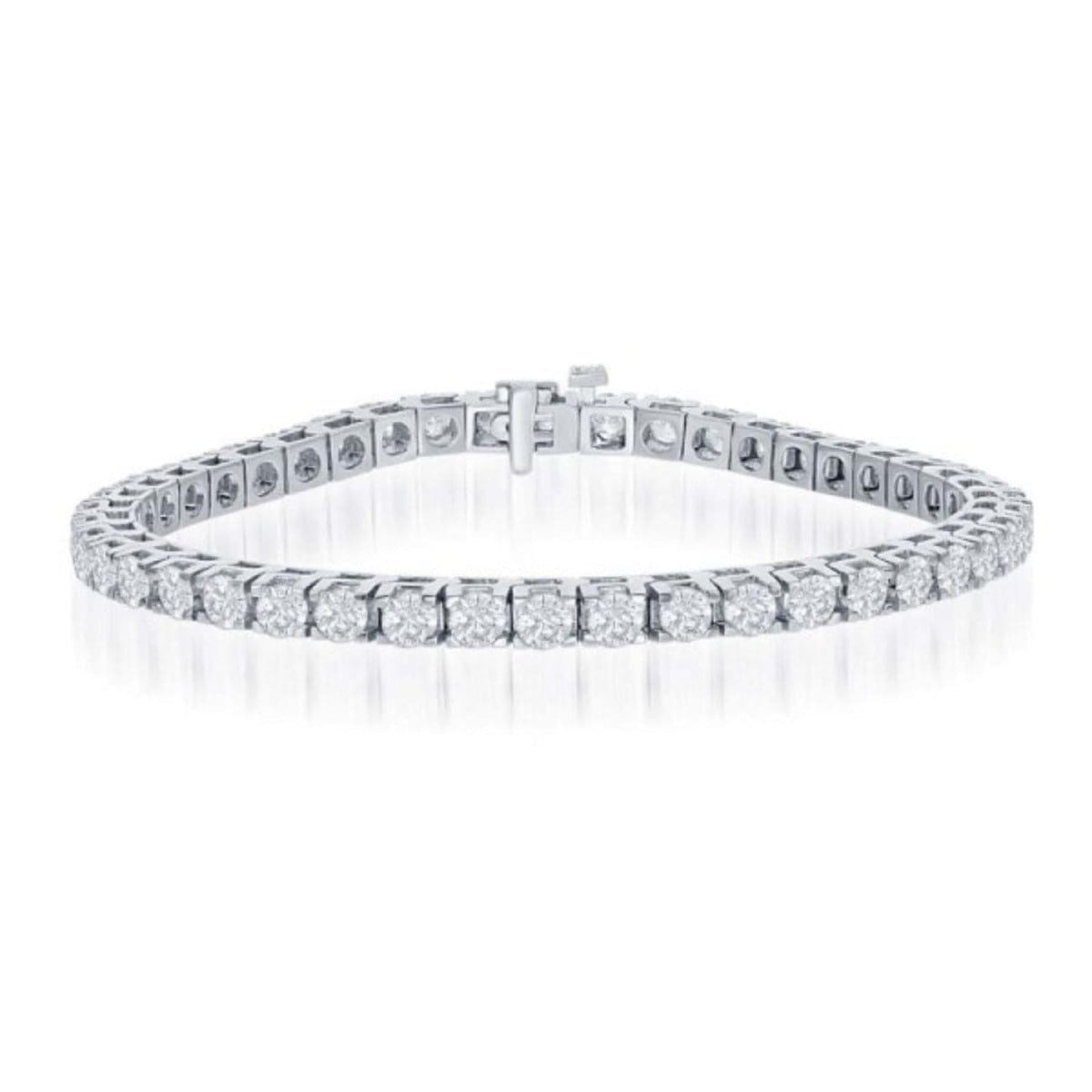 Manfredi Jewels Jewelry - Round Cut 5.0ct 14K White Gold Diamond Bracelet | Manfredi Jewels