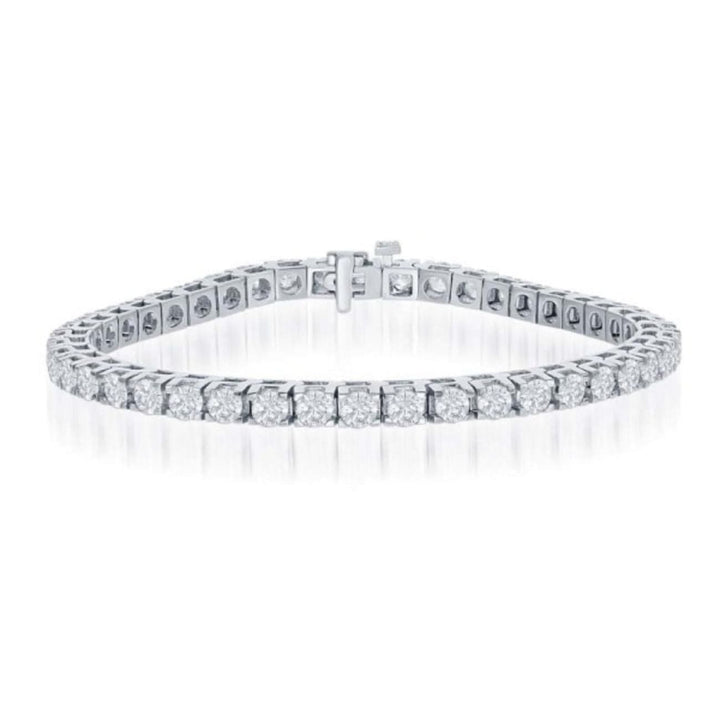 Manfredi Jewels Jewelry - Round Cut 6.04ct 14K White Gold Diamond Bracelet | Manfredi Jewels