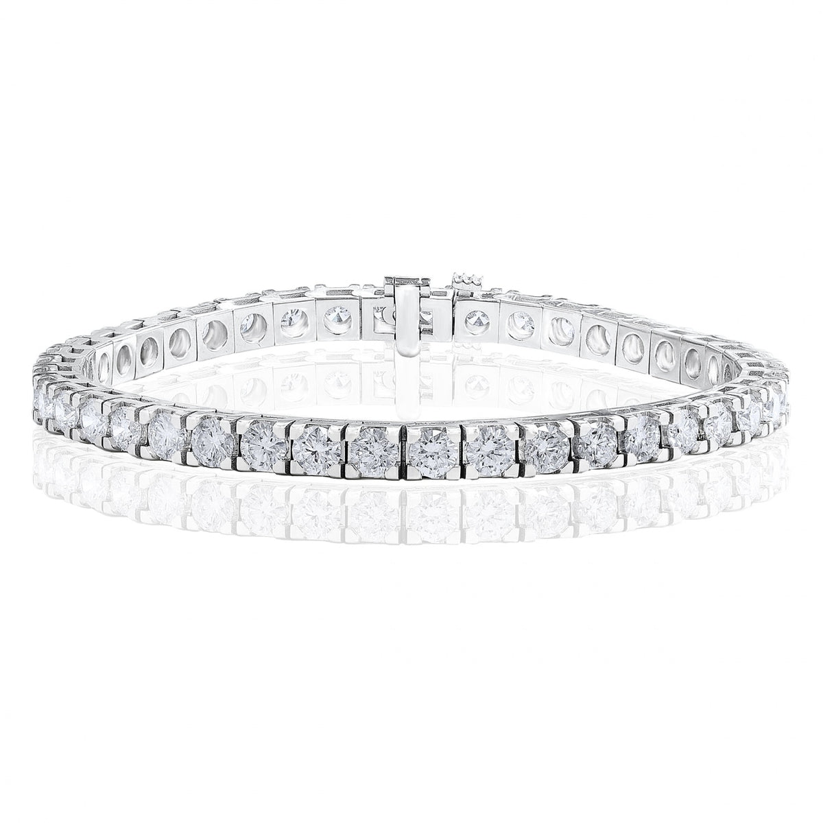 Manfredi Jewels Jewelry - Round Cut 8.0ct 14K White Gold Diamond Bracelet | Manfredi Jewels