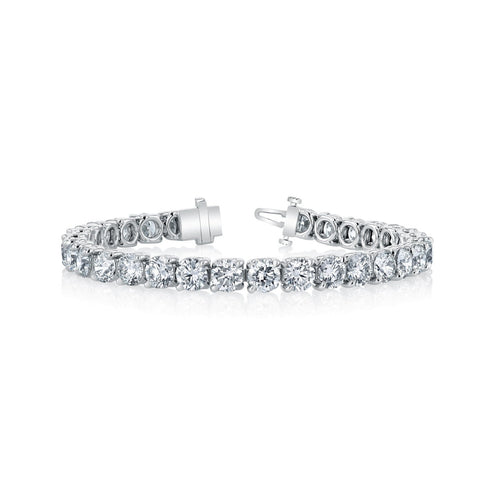 Manfredi Jewels Jewelry - Round Cut Platinum 14.01ct Diamond Tennis Bracelet