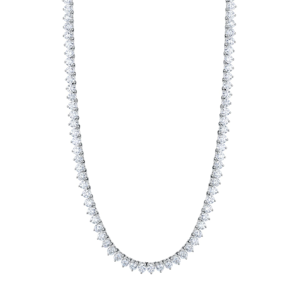 Manfredi Jewels Jewelry - Round Cut Platinum 37.77ct Diamond Tennis Necklace (Pre-Order) | Manfredi Jewels