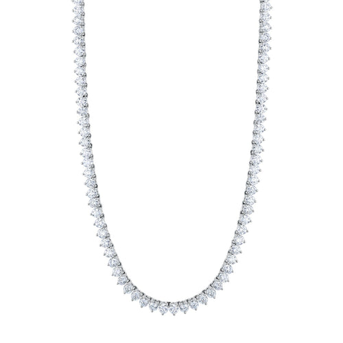 Manfredi Jewels Jewelry - Round Cut Platinum 37.77ct Diamond Tennis Necklace