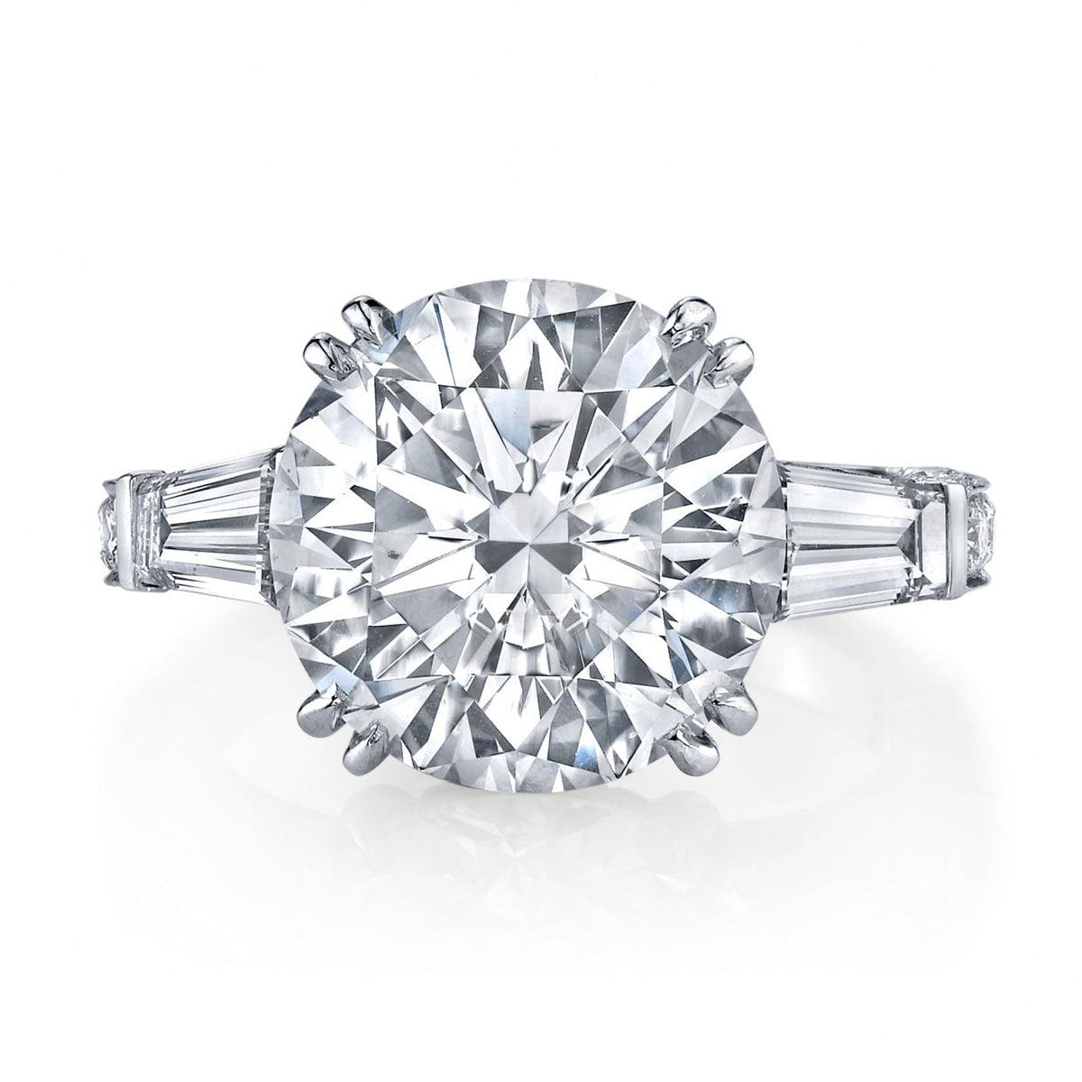 Manfredi Jewels Engagement - Round Cut 7.28 ct Platinum Diamond Engagement Ring (Pre-Order) | Manfredi Jewels