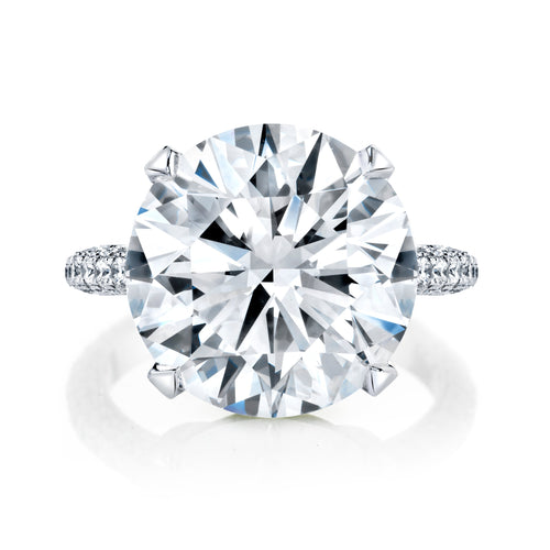 Manfredi Jewels Engagement - Round Cut 9.30 ct Platinum Diamond Ring (Pre - Order)