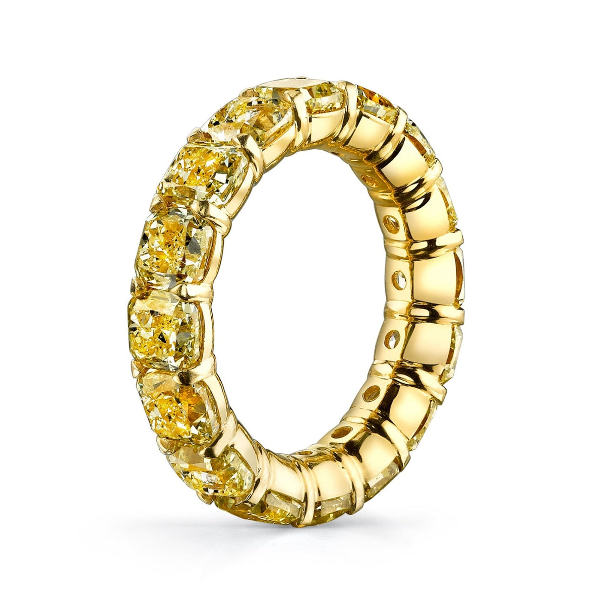 Manfredi Jewels Eternity Bands - Square Cushion Cut 7.54 ct 18K Yellow Gold Diamond Eternity Band Ring | Manfredi Jewels