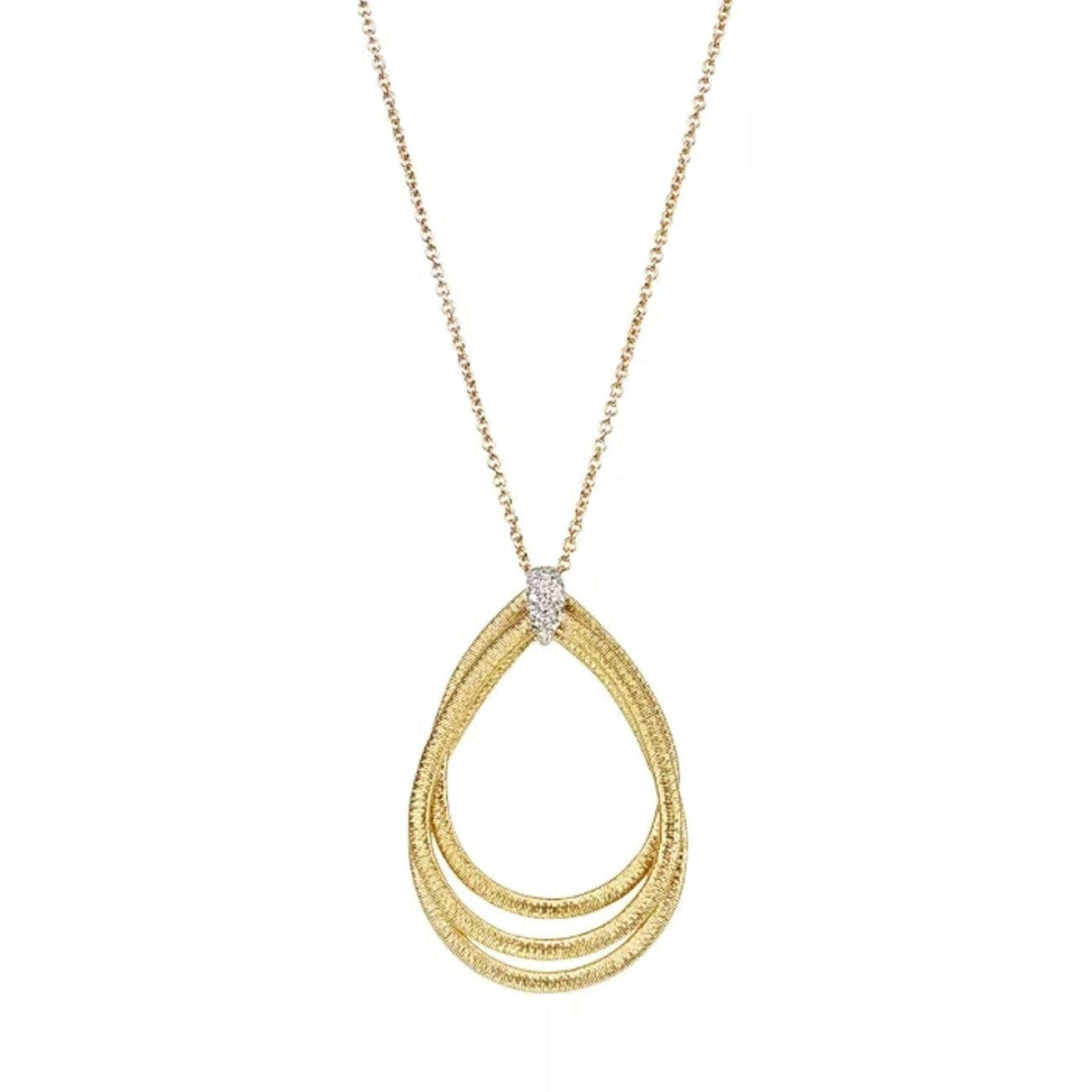 Marco Bicego Jewelry - Cairo 18K Yellow Gold Medium Woven Diamond Pendant | Manfredi Jewels