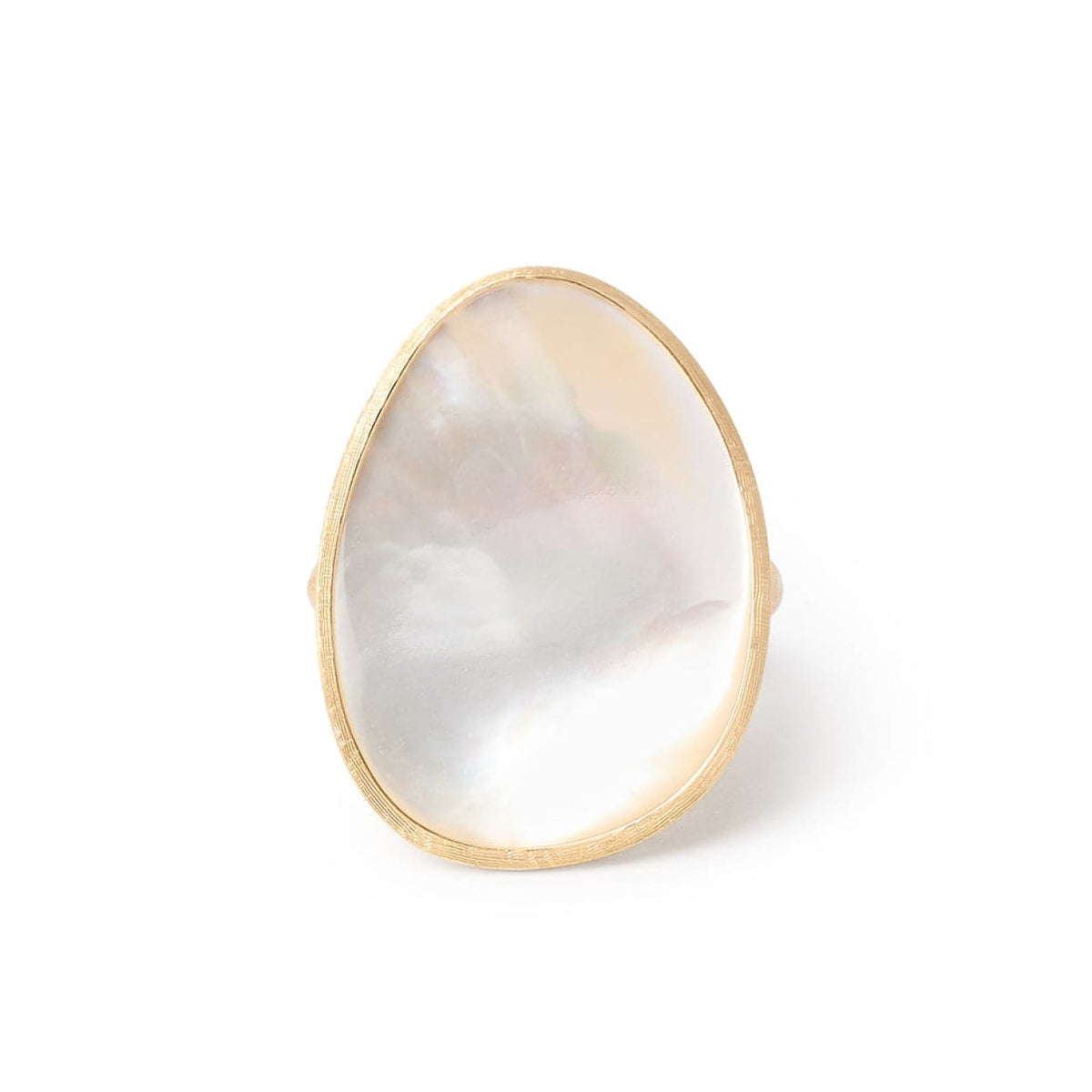 Marco Bicego Jewelry - Lunaria 18K Yellow Gold White Mother of Pearl Large Cocktail Ring | Manfredi Jewels