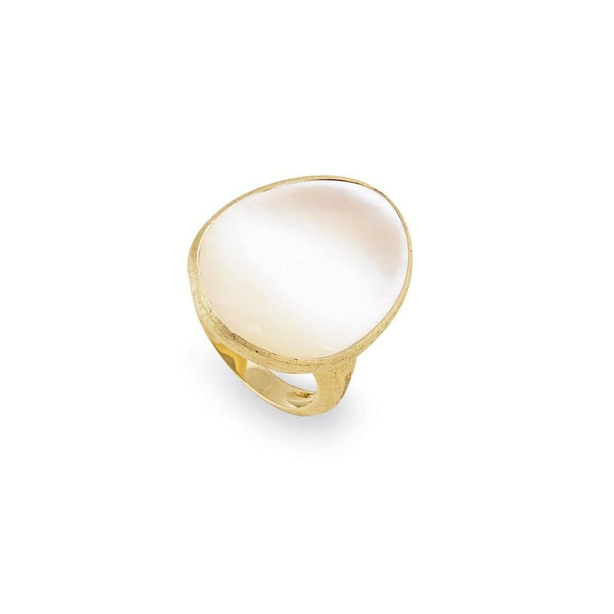 Marco Bicego Jewelry - Lunaria 18K Yellow Gold White Mother of Pearl Large Cocktail Ring | Manfredi Jewels