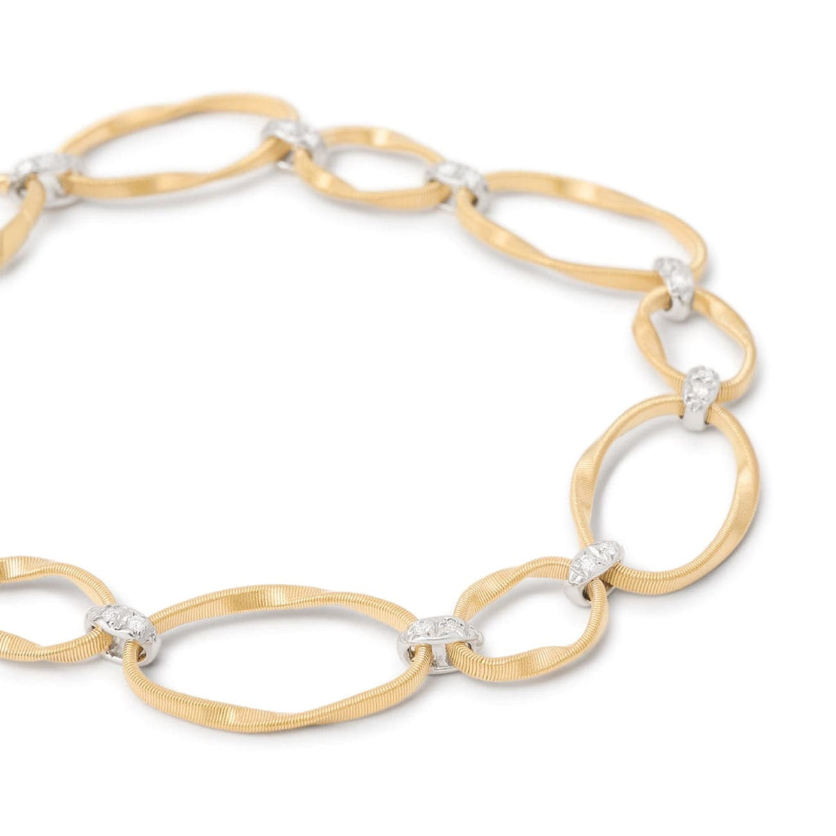 Marco Bicego Jewelry - Marrakech 18K Yellow Gold Flat Link Diamond Bracelet | Manfredi Jewels