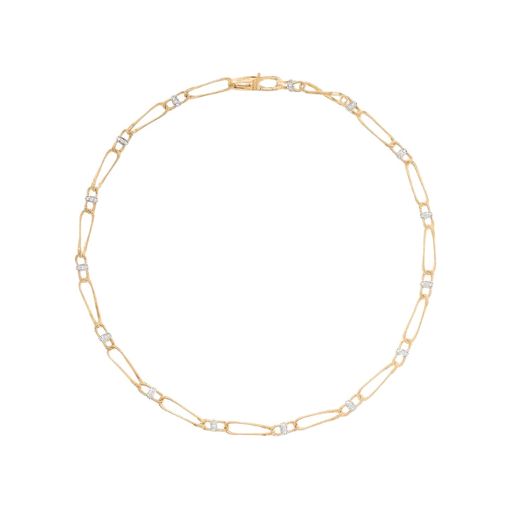 Marco Bicego Jewelry - Marrakech 18K Yellow Gold Twisted Coil Link Diamonds Necklace | Manfredi Jewels