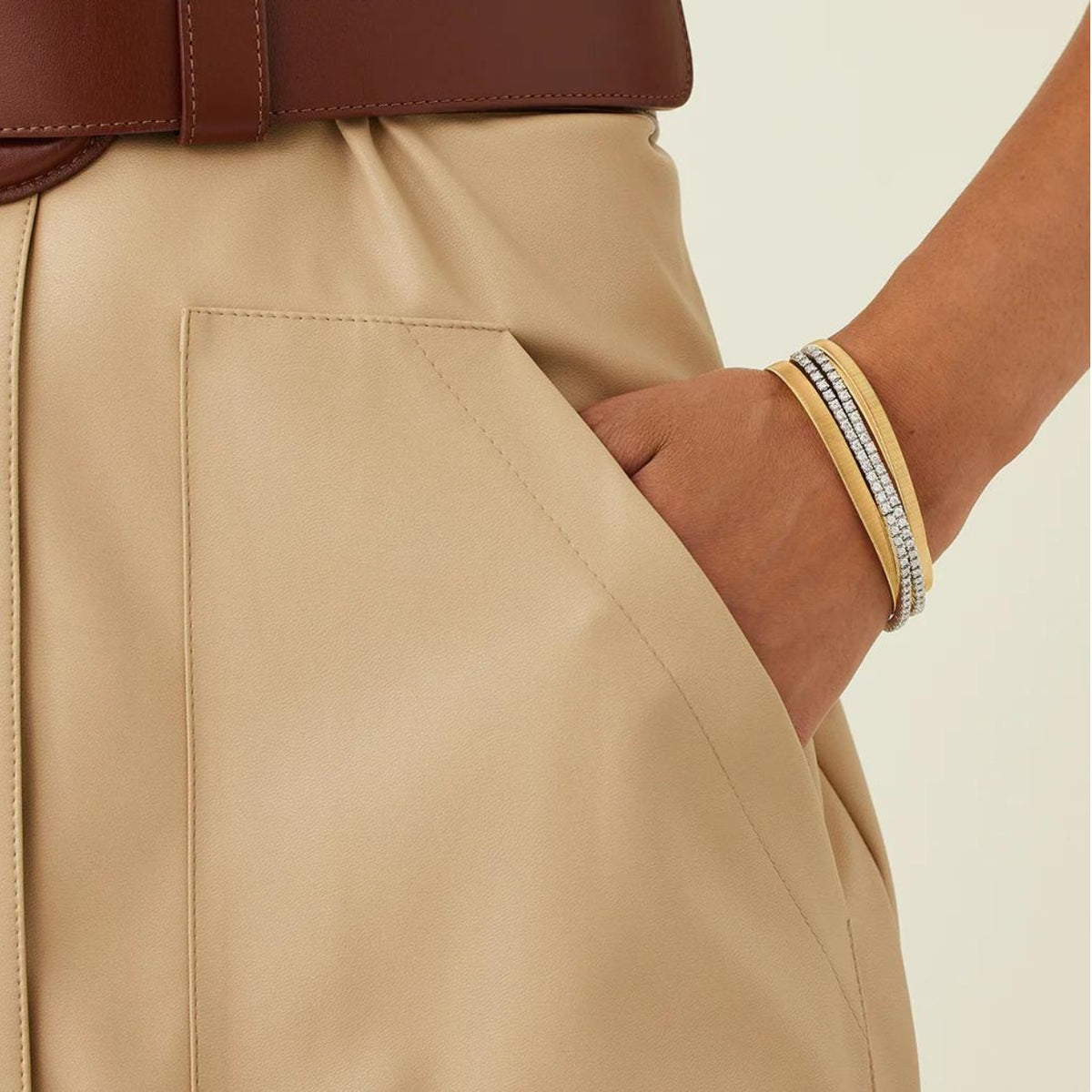 Marco Bicego Jewelry - Masai 18K Yellow Gold 5-Strand Coil Diamond Pavé Bands Bracelet | Manfredi Jewels