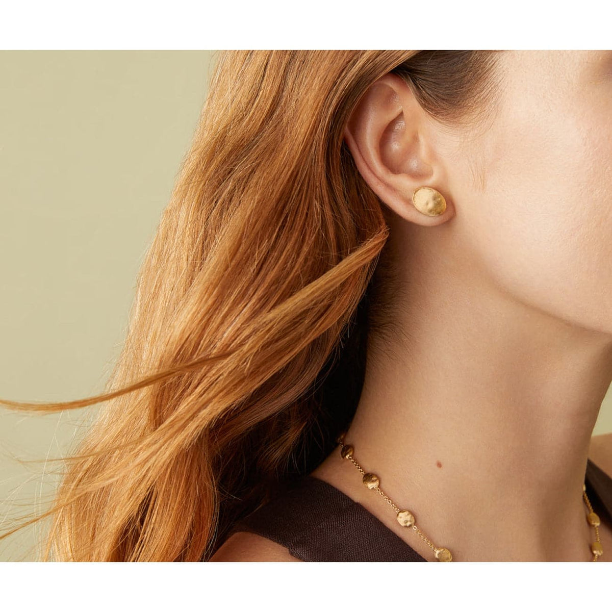 Marco Bicego Jewelry - Siviglia 18K Yellow Gold Oval Stud Earrings | Manfredi Jewels