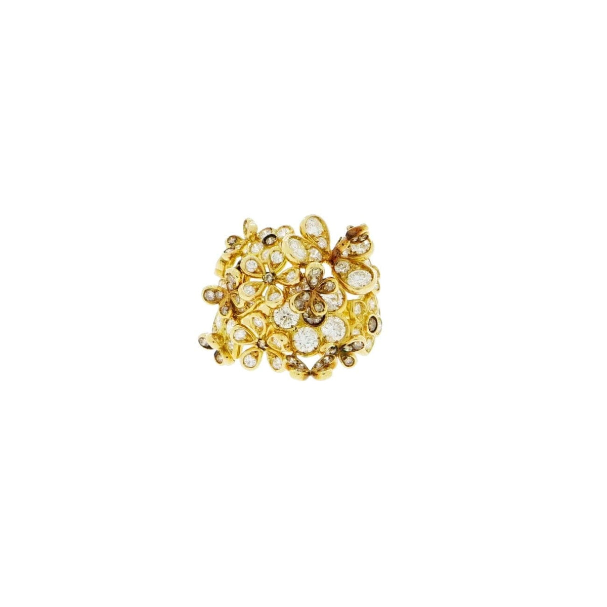 Mariani Jewelry - Flower And Butterfly 18K Yellow Gold Ring | Manfredi Jewels