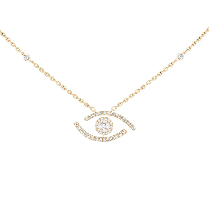 Messika Jewelry - Lucky Eye 18K Yellow Gold Pavé Diamond Necklace | Manfredi Jewels
