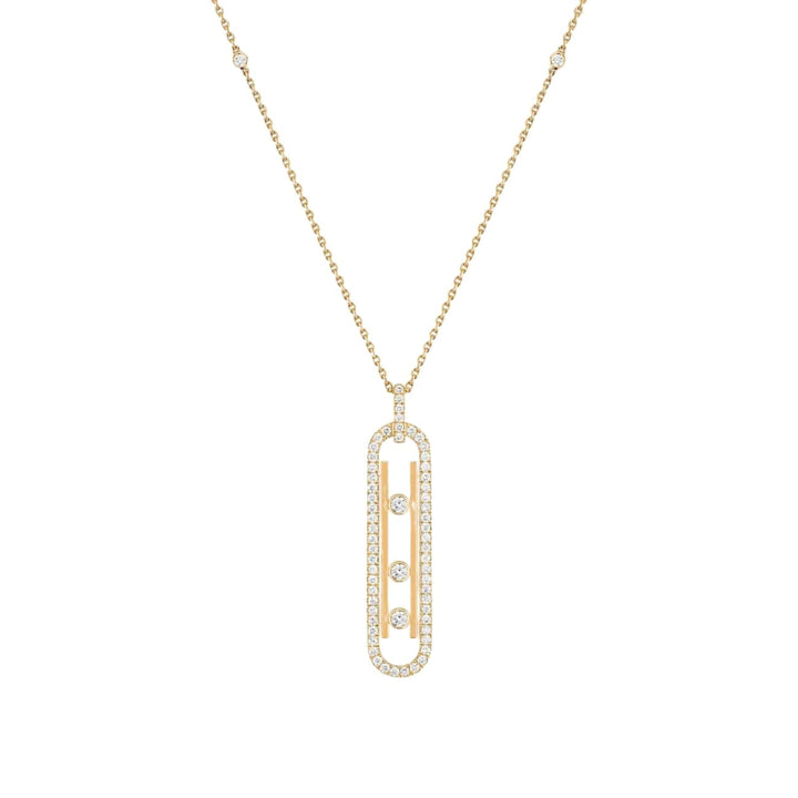 Messika Jewelry - Move 10TH 18K Yellow Gold Petite Model Pavé Diamond Necklace | Manfredi Jewels