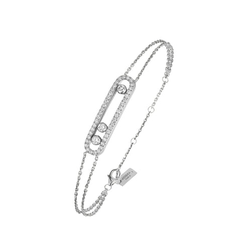 Messika Jewelry - Move Classique 18K White Gold Pavé Diamond Bracelet | Manfredi Jewels