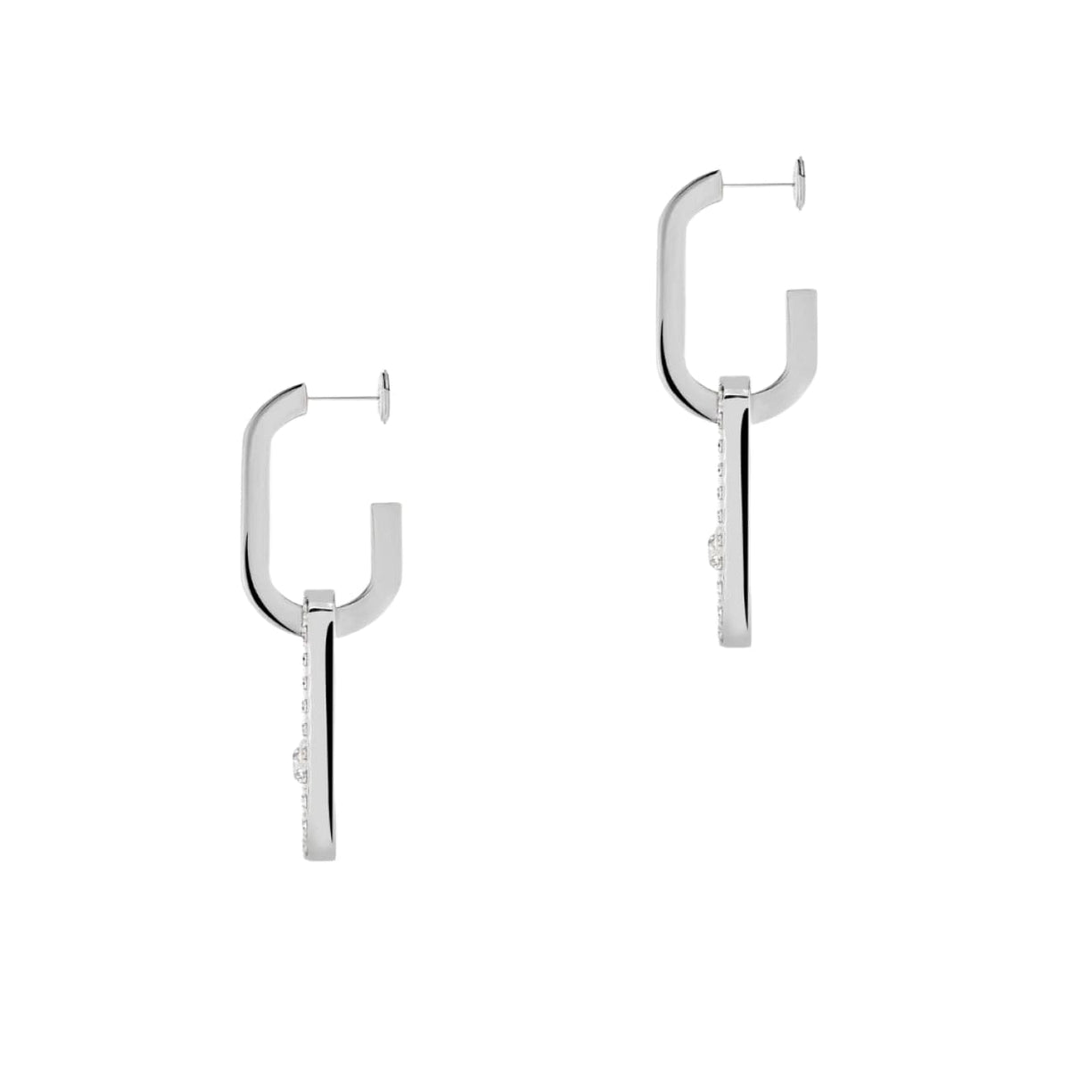 Messika Jewelry - Move Link 18K White Gold Diamond Pavé Drop Earrings | Manfredi Jewels
