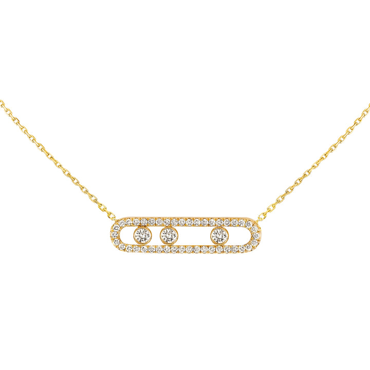 Messika Jewelry - Move 18K Yellow Gold Diamond Pavé Necklace | Manfredi Jewels