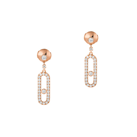 Move Uno 18K Rose Gold Diamond Pavé Drop Earrings