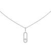 Messika Jewelry - Move Uno 18K White Gold Large Model Pavé Diamond Necklace | Manfredi Jewels