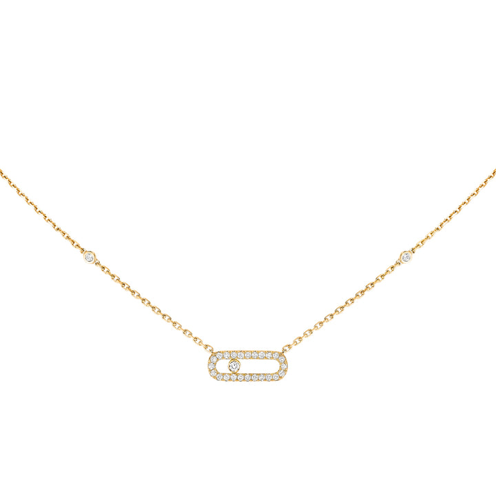 Messika Jewelry - Move Uno 18K Yellow Gold Pavé Diamond Necklace | Manfredi Jewels