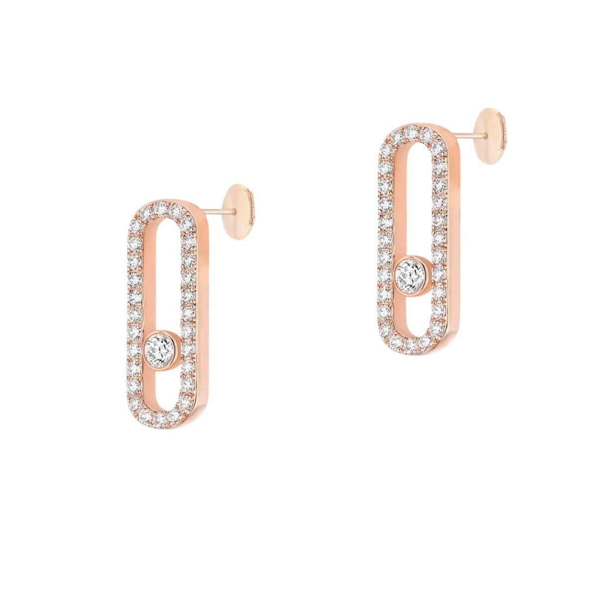 Messika Jewelry - Move Uno Pavé-Set 18K Rose Gold Diamond Earrings | Manfredi Jewels