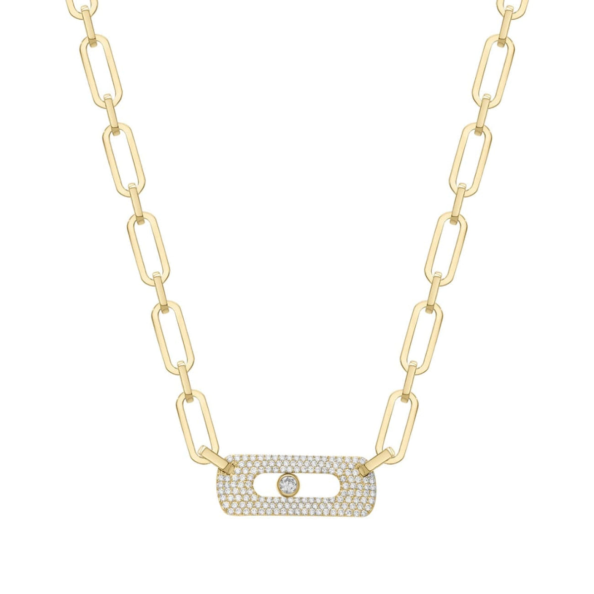 Messika Jewelry - My Move 18k Yellow Gold Pavé Diamond Necklace | Manfredi Jewels