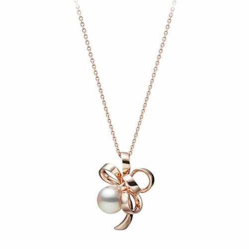 Mikimoto Jewelry - 18K Pink Gold Jeux De Rubans Akoya Cultured Pearl Pendant | Manfredi Jewels