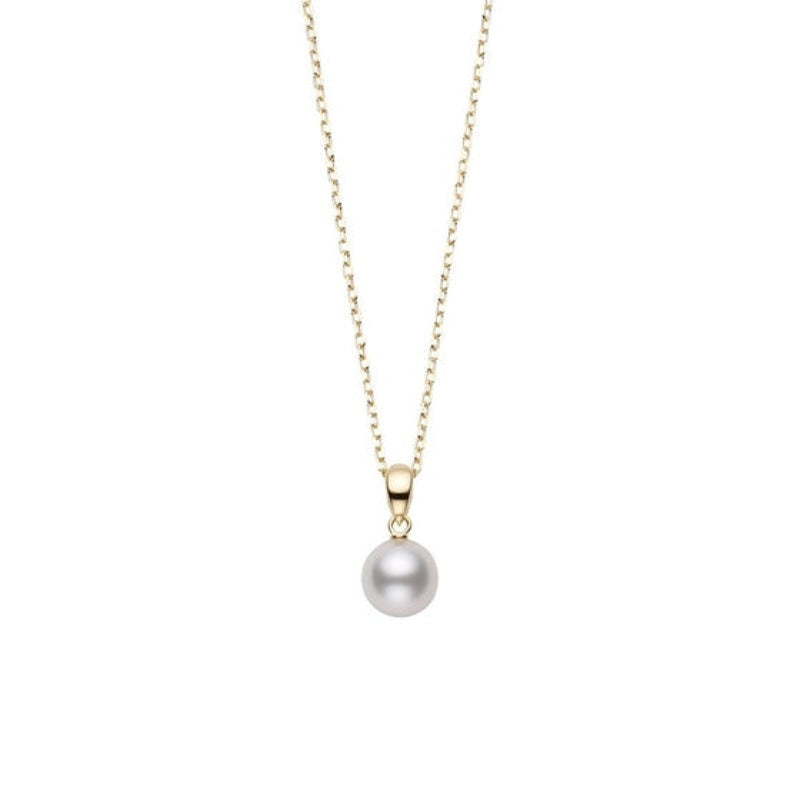 Mikimoto Jewelry - 18K Yellow Gold Akoya Cultured Pearl Pendant Necklace | Manfredi Jewels