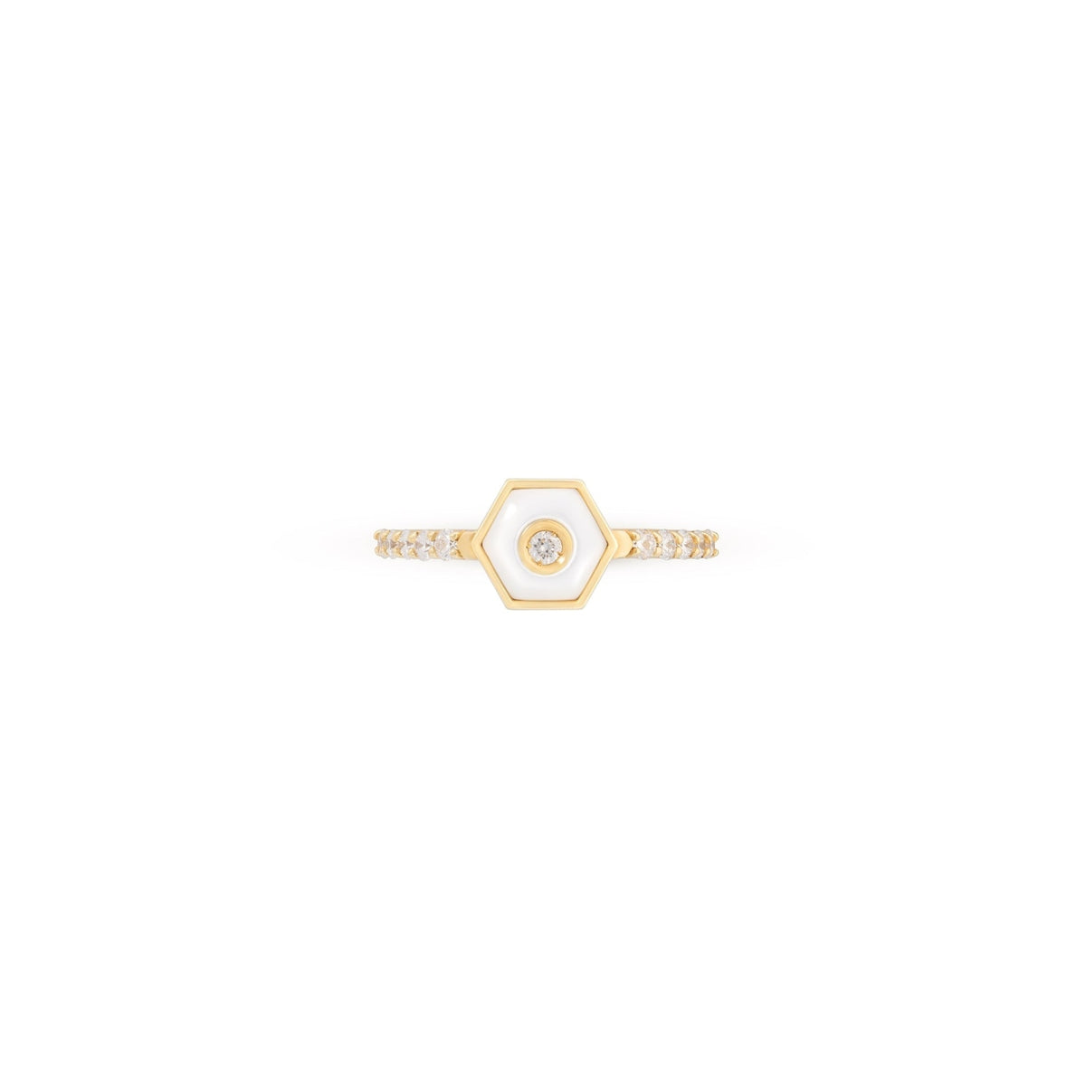 Miseno Jewelry - Baia Sommersa 18K Yellow Gold Diamond Mother of Pearl Ring | Manfredi Jewels
