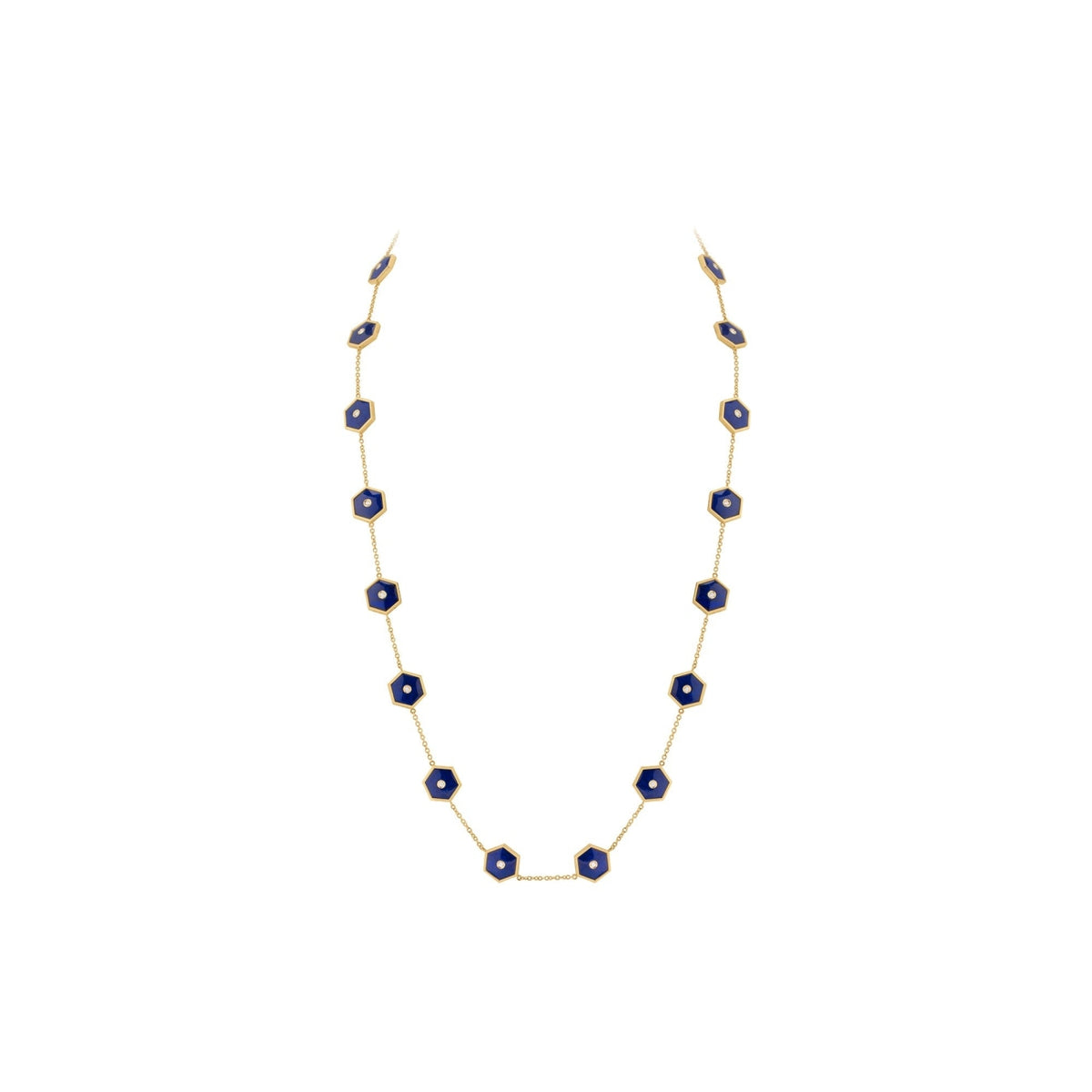 Miseno Jewelry - Baia Sommersa 18K Yellow Gold Diamonds & Lapis Long Necklace | Manfredi Jewels