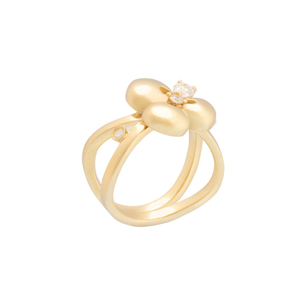 Miseno Ischia 18k Yellow Gold Diamond Flower Ring - Jewelry