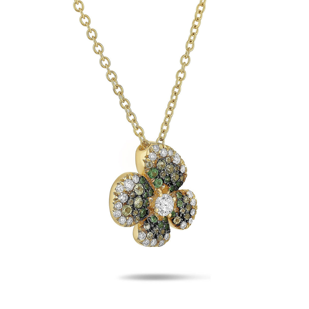 Miseno Jewelry - Ischia 18K Yellow Gold Diamonds & Tsavorite Long Pendant Necklace | Manfredi Jewels
