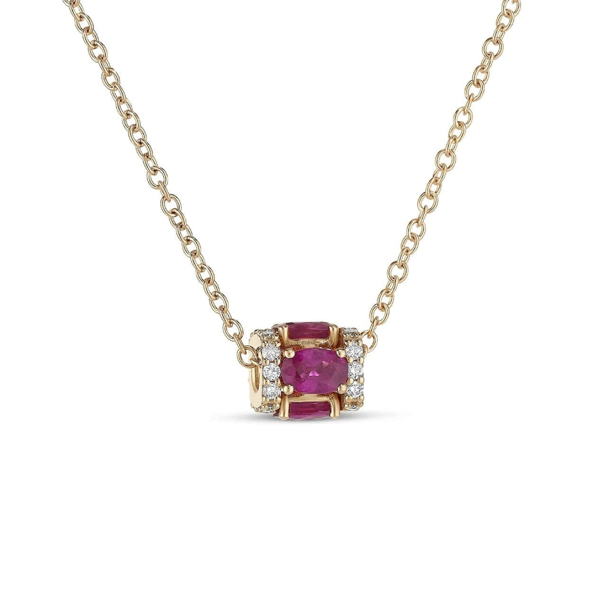 Miseno Jewelry - Procida 18K Rose Gold Rubies & Diamond Pendant Necklace | Manfredi Jewels