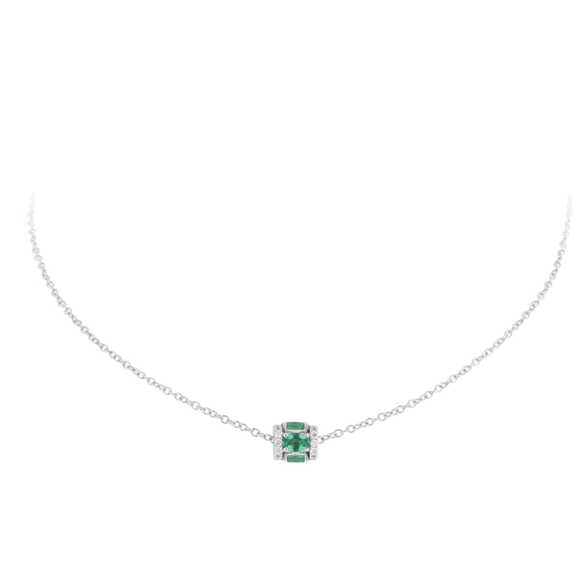 Miseno Jewelry - Procida 18K White Gold Emerald Pendant | Manfredi Jewels