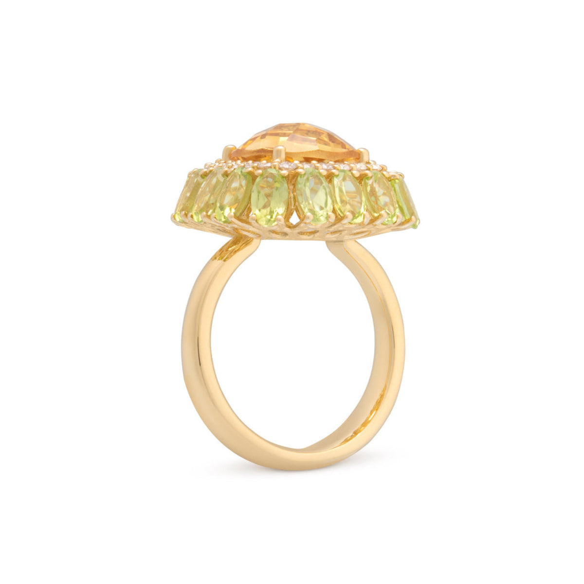 Miseno Jewelry - Procida 18K Yellow Gold Citrine & Peridot Diamond Ring | Manfredi Jewels