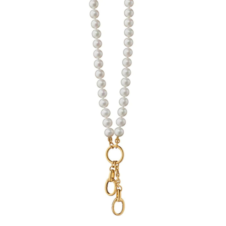 Monica Rich Kosann Jewelry - Design Your Own 18K Yellow Gold Freshwater Pearl 2 Charm Enhancer Stations Chain Necklace | Manfredi Jewels