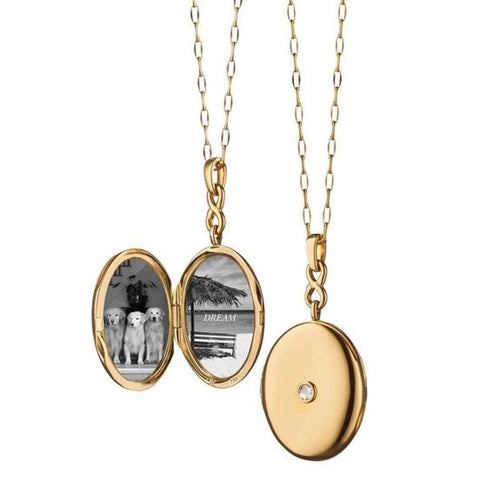 Monica Rich Kosann Jewelry - Infinity Diamond & 18K Yellow Gold Locket Necklace | Manfredi Jewels