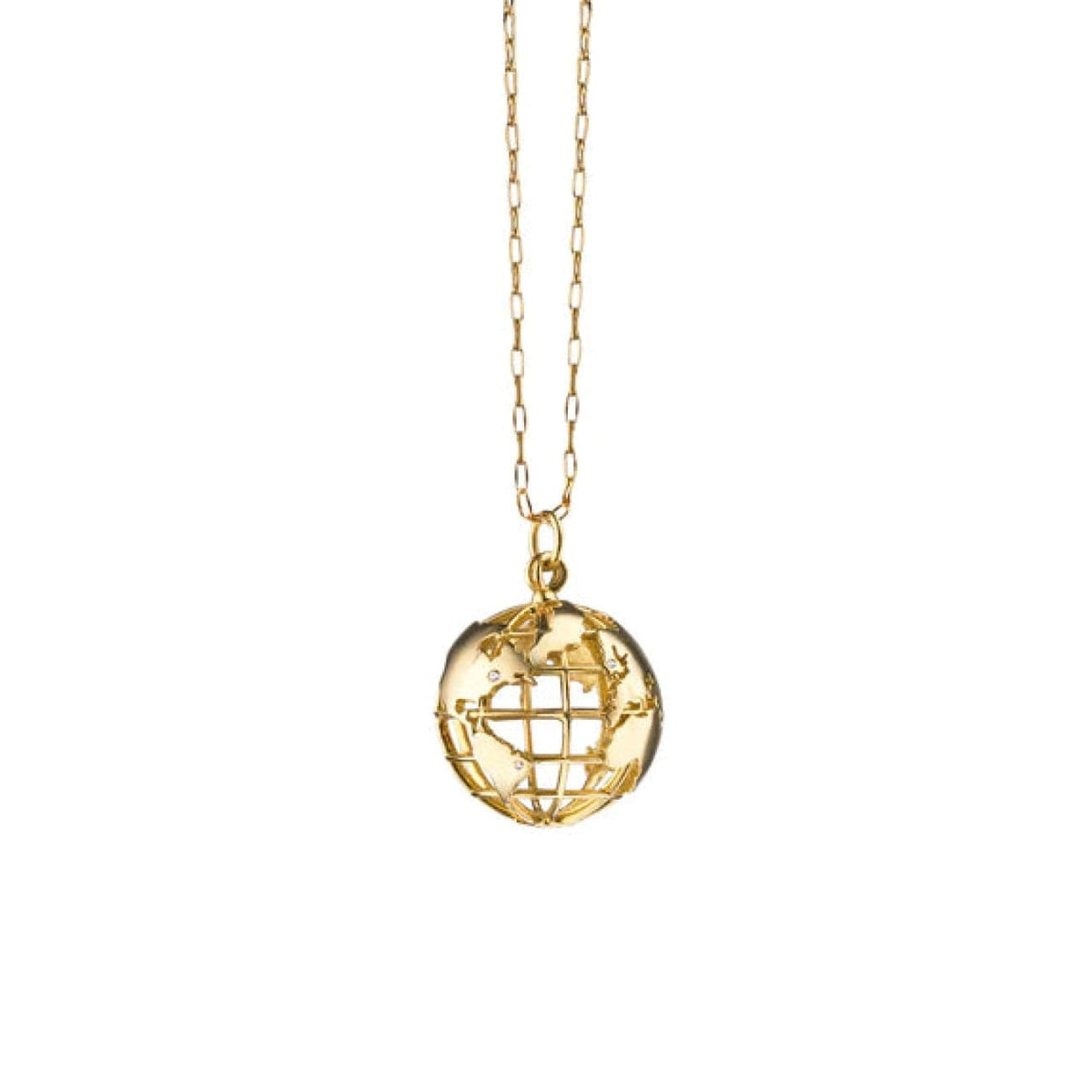 Monica Rich Kosann Jewelry - My Earth 18K Yellow Gold Set a Diamond Anywhere in the World Charm Necklace | Manfredi Jewels
