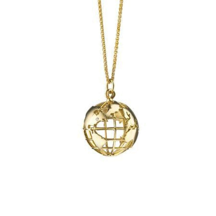 Monica Rich Kosann Jewelry - My Earth 18K Yellow Gold Set a Diamond Anywhere in the World Charm Necklace | Manfredi Jewels