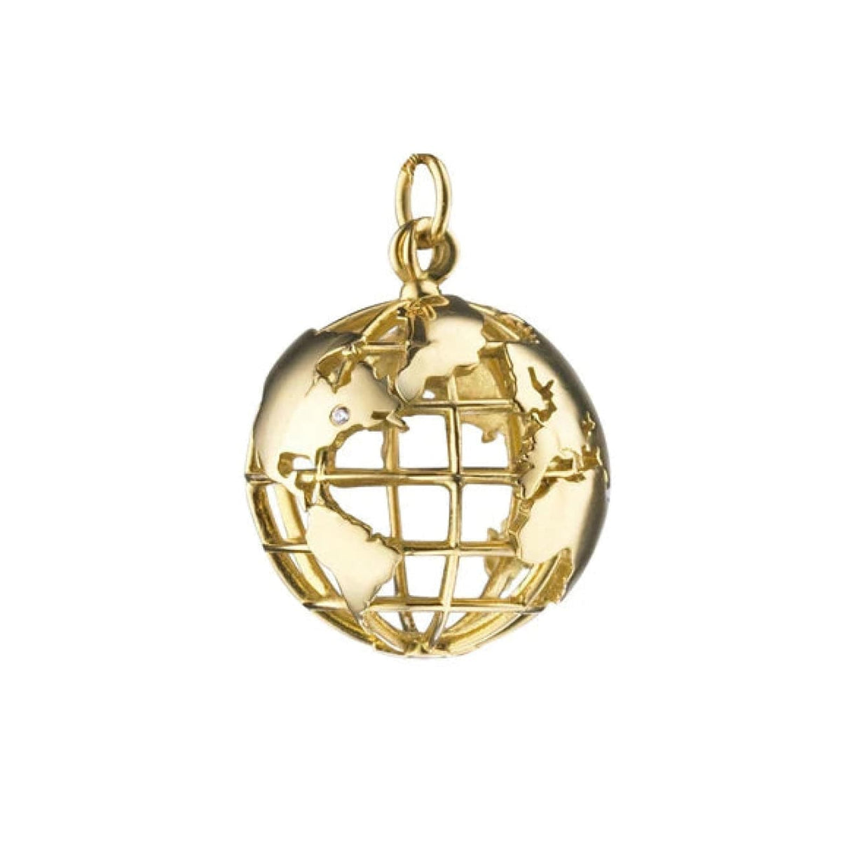 Monica Rich Kosann Jewelry - My Earth 18K Yellow Gold Set a Diamond Anywhere in the World Charm Necklace | Manfredi Jewels