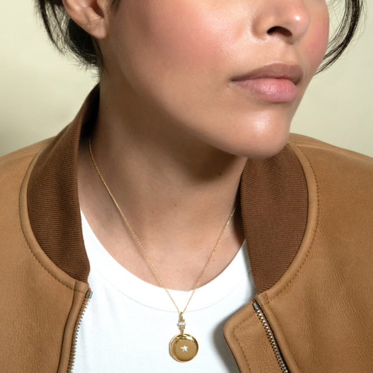 Monica Rich Kosann Jewelry - Twinkle Star 18K Yellow Gold Center Star Set Diamond Locket Necklace | Manfredi Jewels