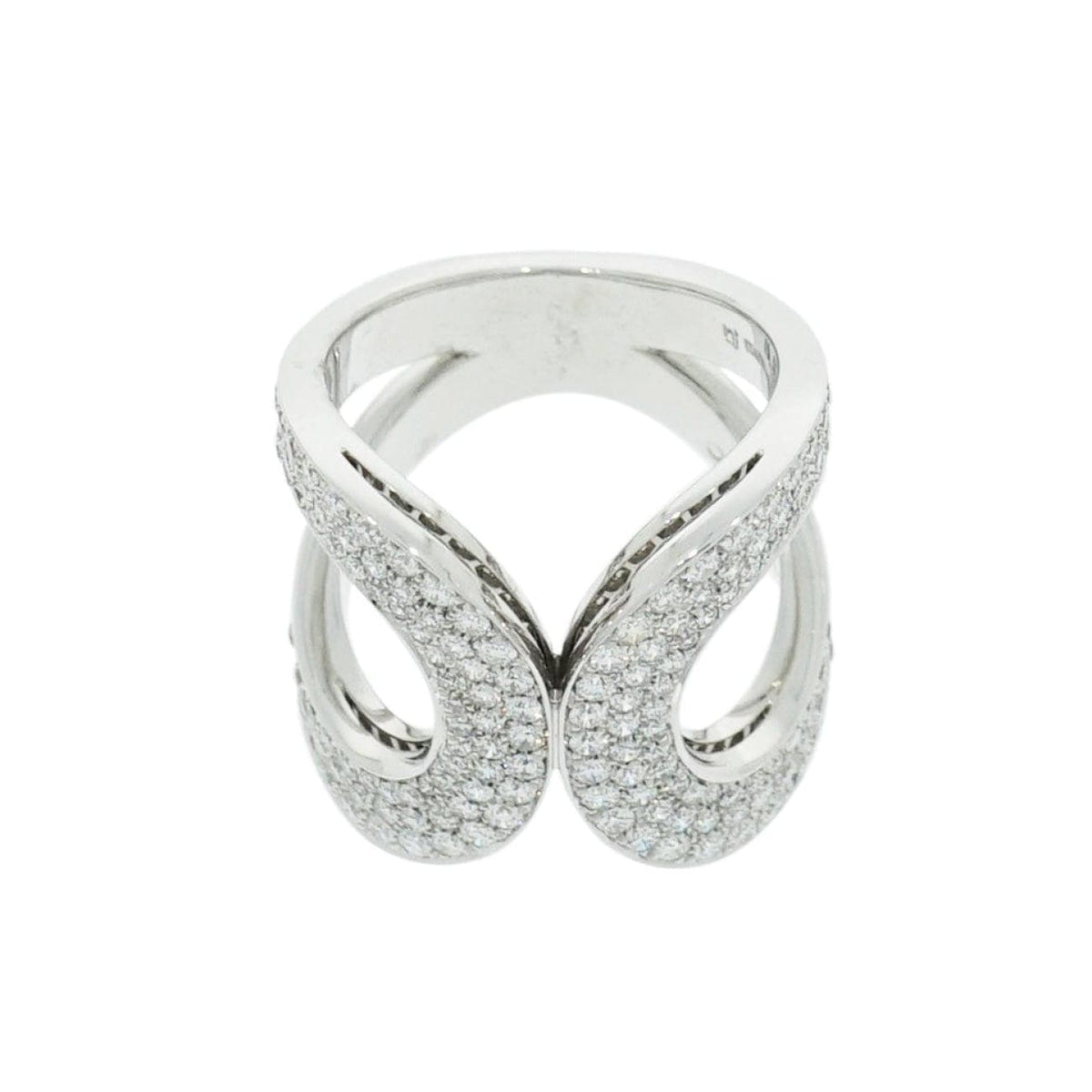 New Italian Art Jewelry - Diamond Pave 18K White Gold Ring | Manfredi Jewels