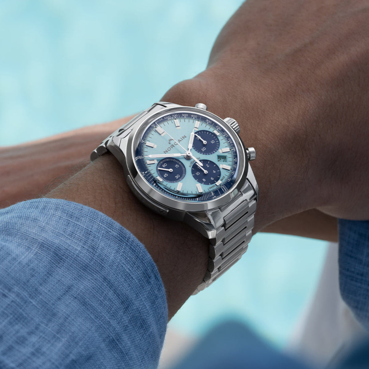 NORQAIN New Watches - FREEDOM 60 CHRONO - ICE BLUE | Manfredi Jewels