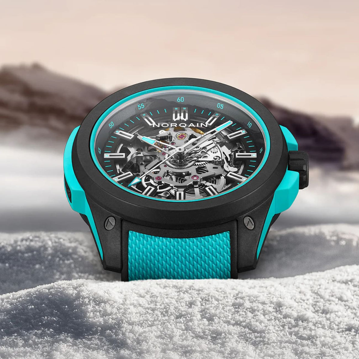 NORQAIN New Watches - INDEPENDENCE WILD ONE SKELETON - 42MM TURQUOISE | Manfredi Jewels