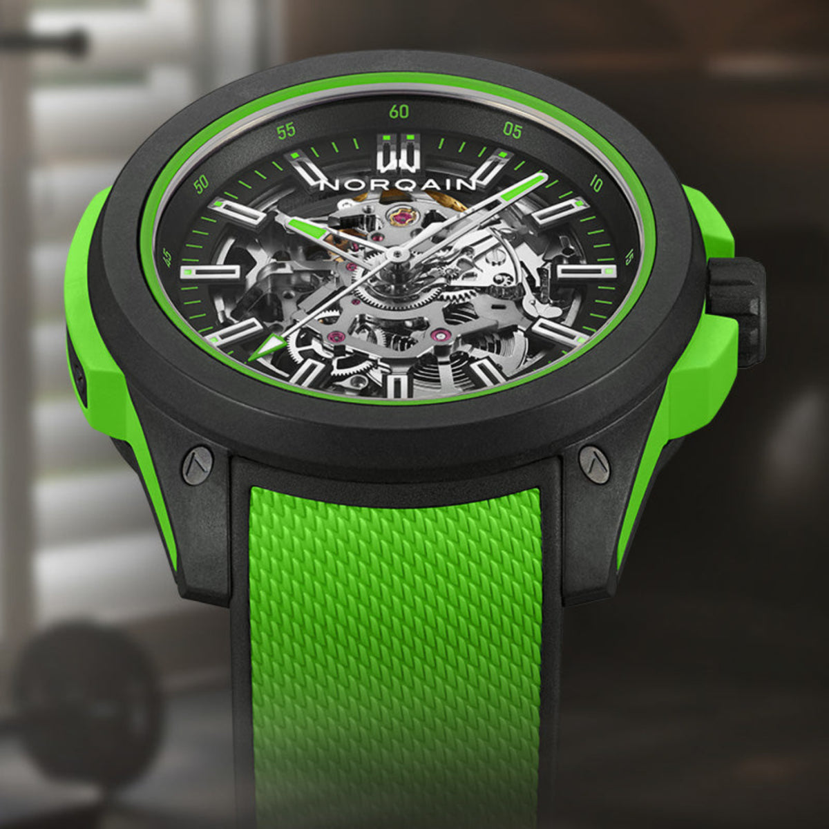 NORQAIN New Watches - INDEPENDENCE WILD ONE SKELETON - GECKO GREEN | Manfredi Jewels