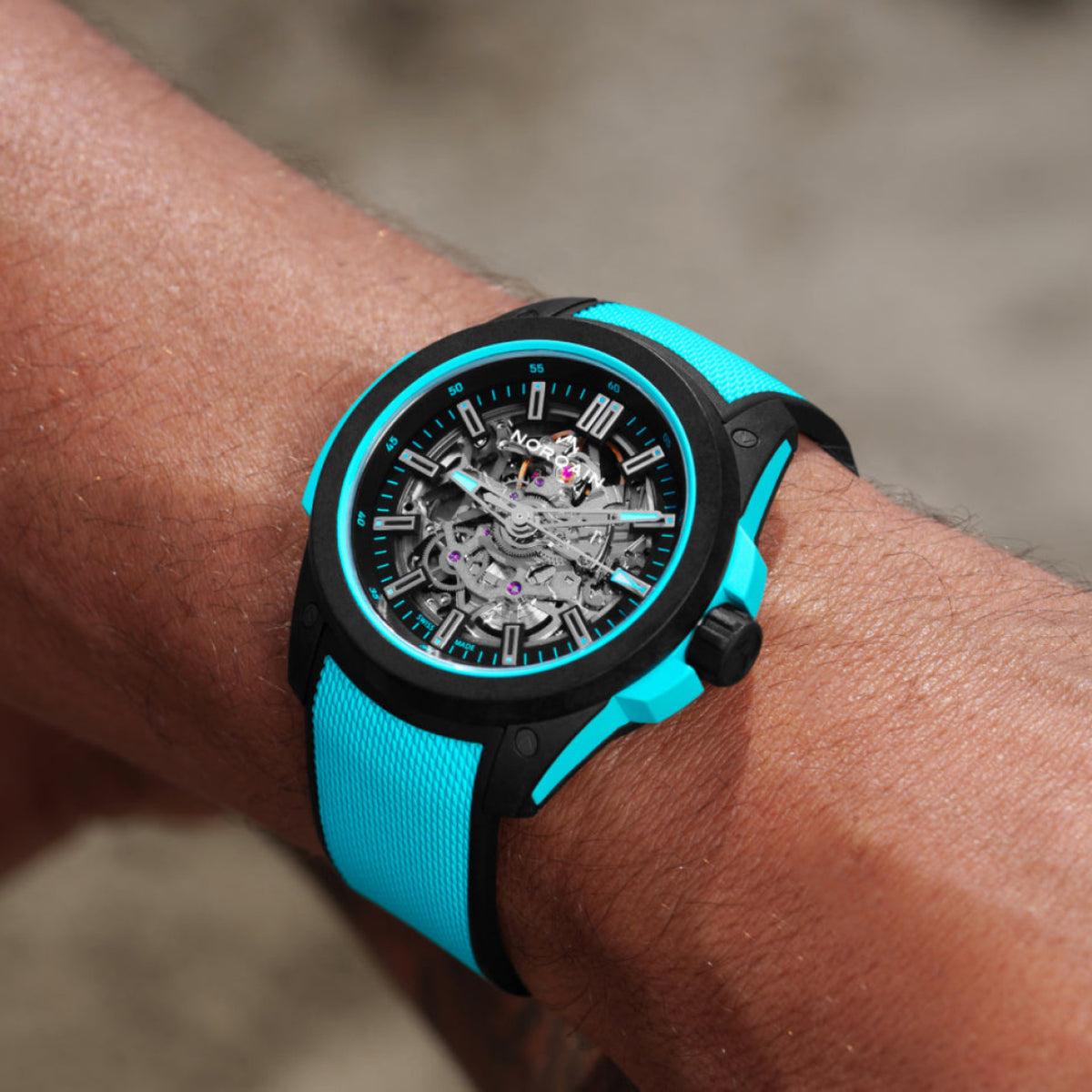 NORQAIN New Watches - INDEPENDENCE WILD ONE SKELETON - TURQUOISE | Manfredi Jewels