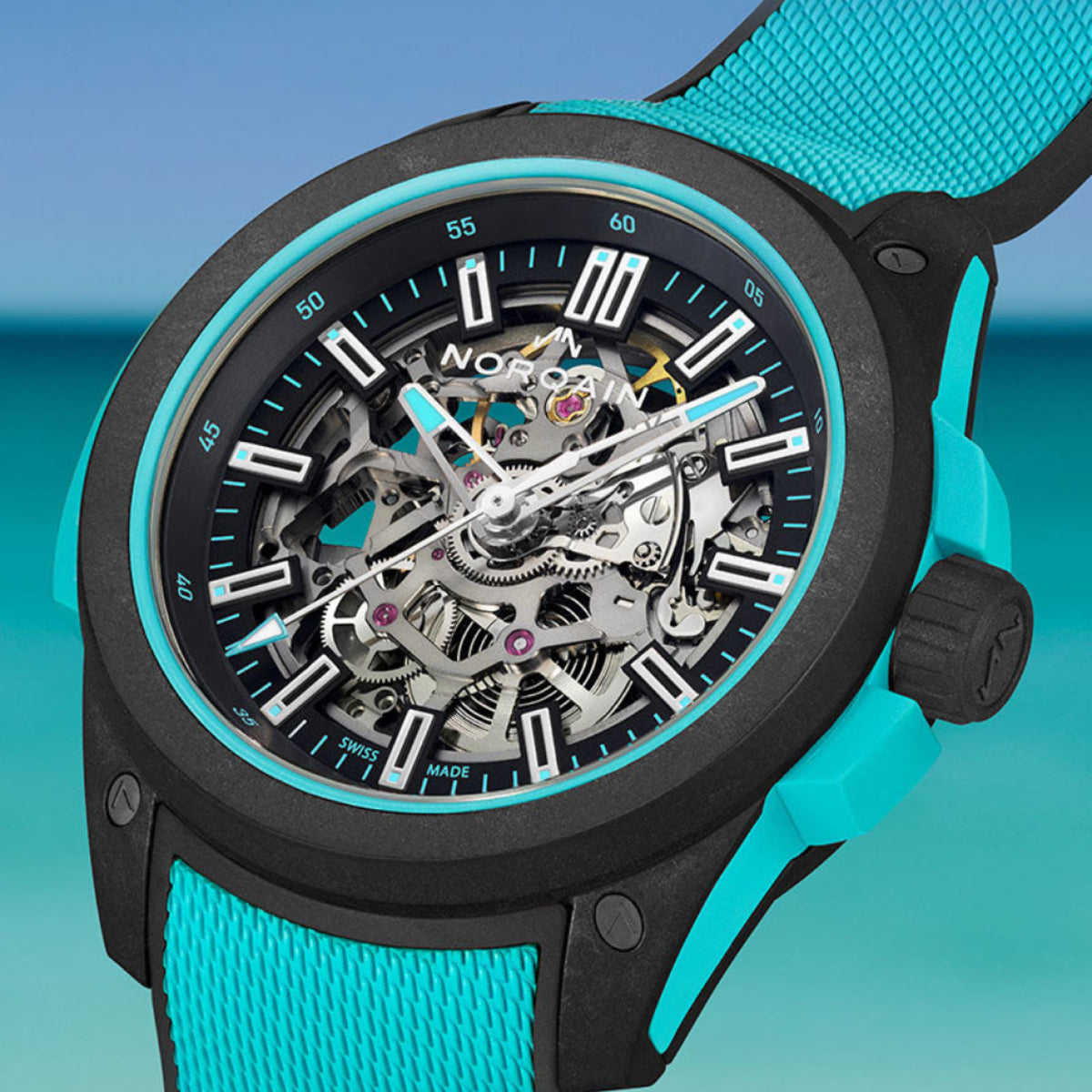 NORQAIN New Watches - INDEPENDENCE WILD ONE SKELETON - TURQUOISE | Manfredi Jewels