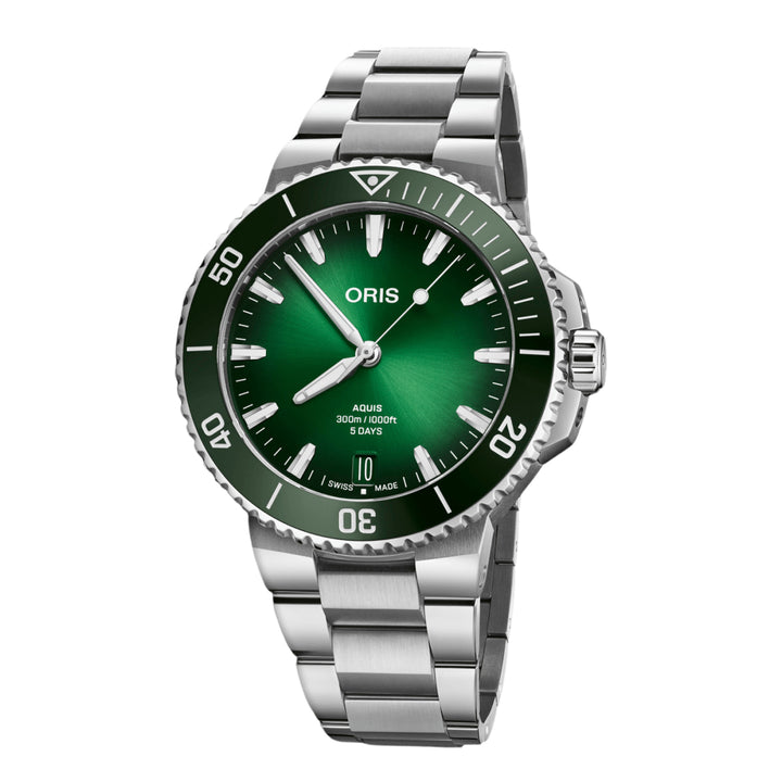Oris Watches - AQUIS DATE CALIBRE 400 - GREEN | Manfredi Jewels